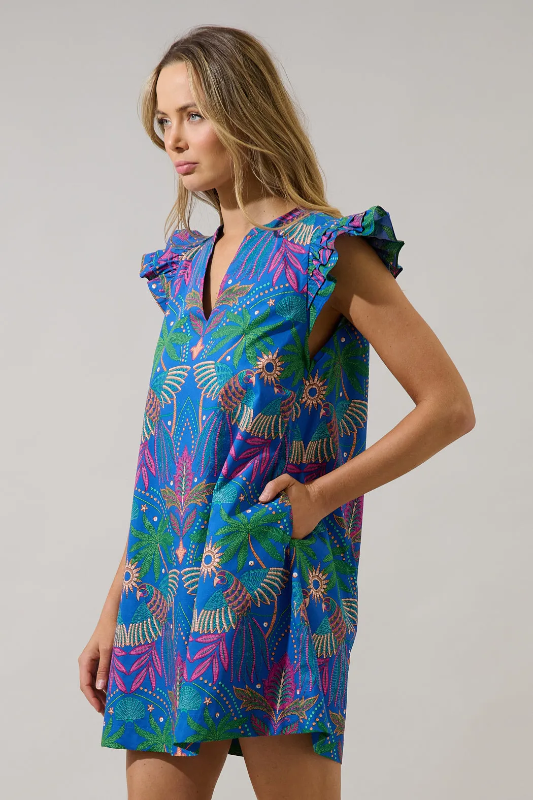 Evalyn Ruffle Mini Dress Yori Tropical sold by Sugarlips product image thumbnail 4