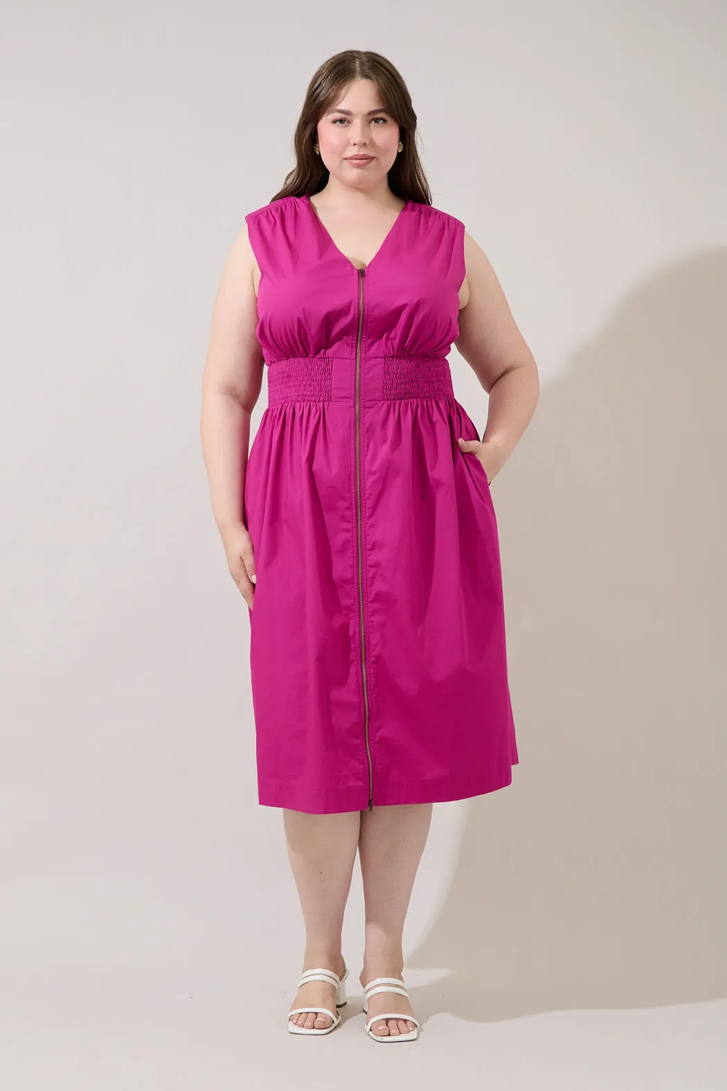 Joslyn Two-way Zipper Midi Dress Curve sold by Sugarlips product image thumbnail 2