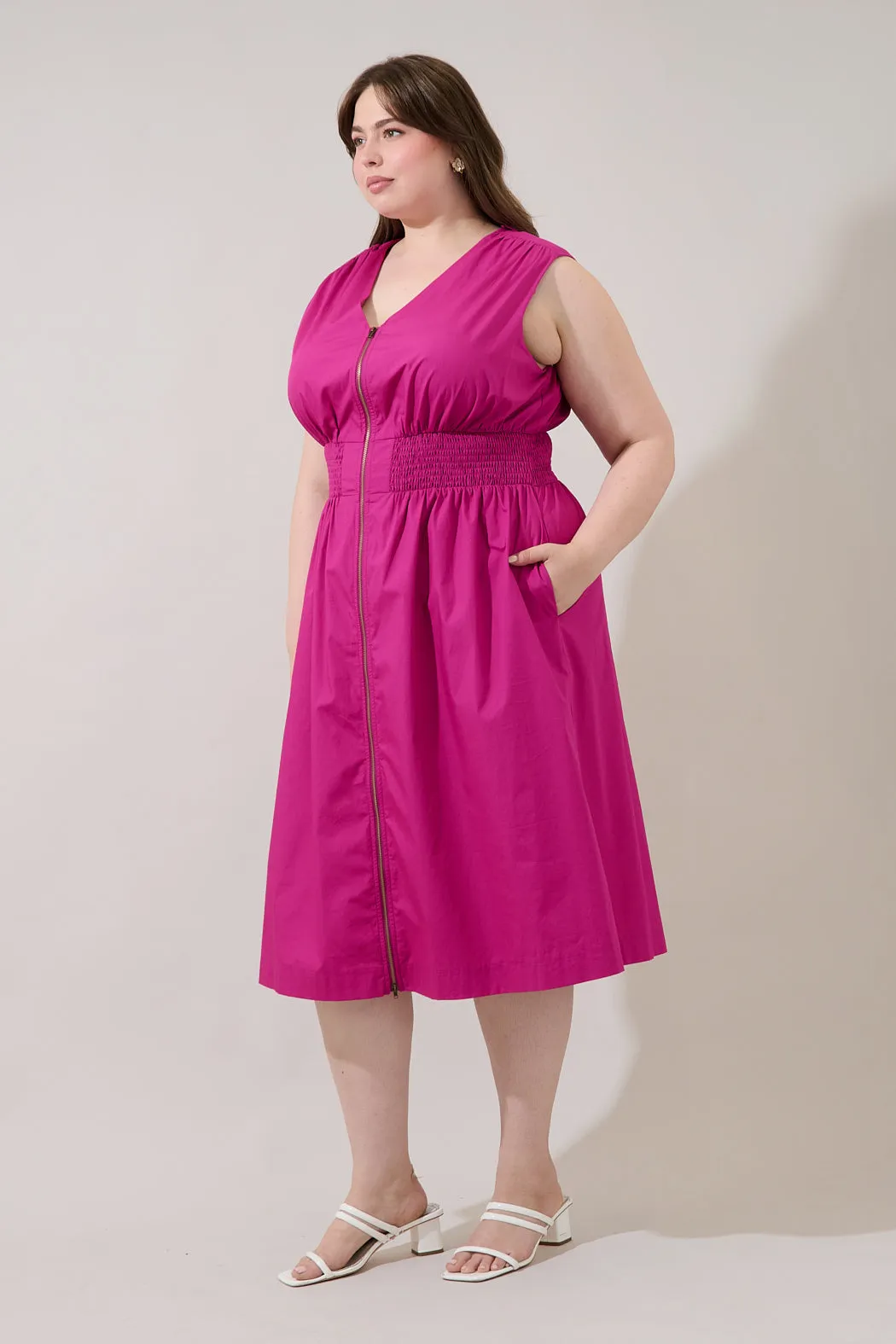 Joslyn Two-way Zipper Midi Dress Curve sold by Sugarlips product image thumbnail 4
