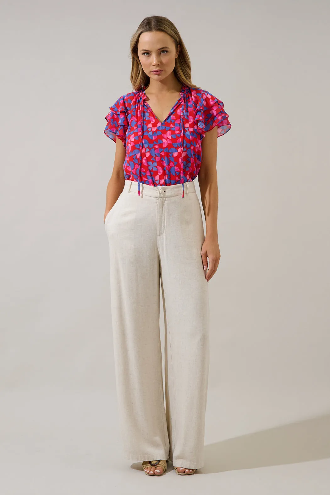 Donis Split Neck Blouse Averly Geo sold by Sugarlips product image thumbnail 4