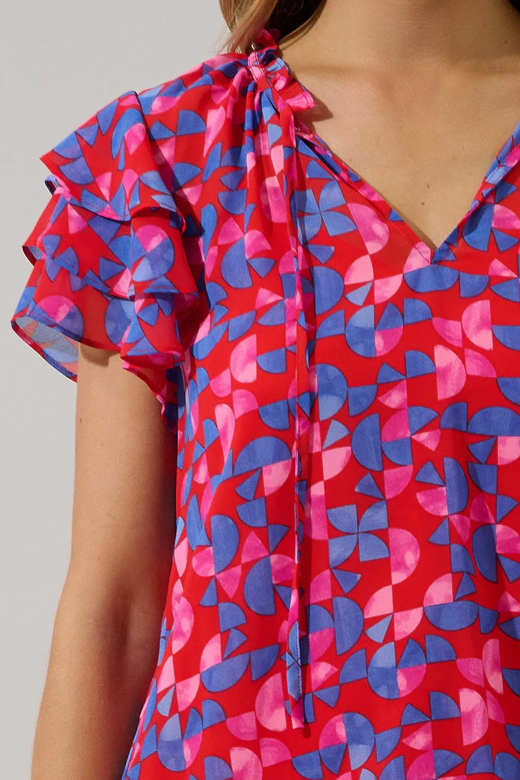 Donis Split Neck Blouse Averly Geo sold by Sugarlips product image thumbnail 5