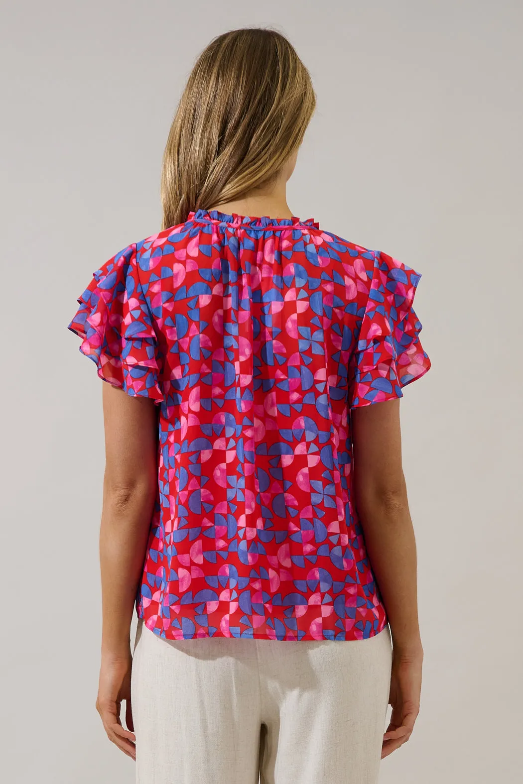 Donis Split Neck Blouse Averly Geo sold by Sugarlips product image thumbnail 2
