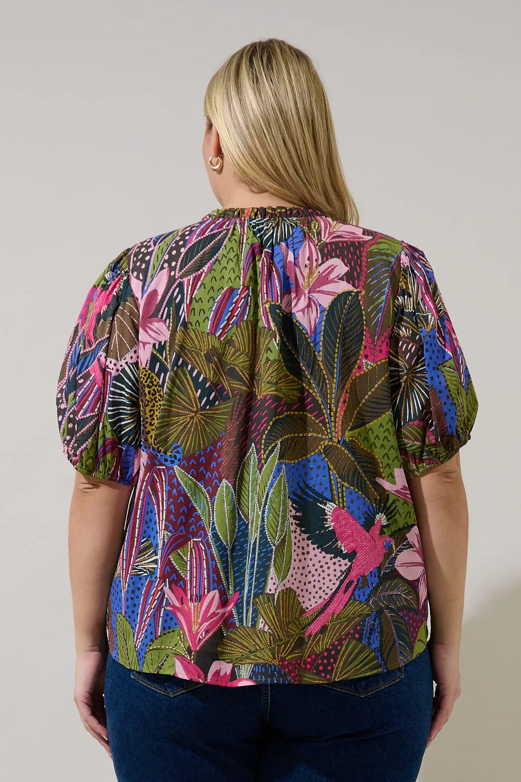 Leonor Gauze Top Jenla Tropical Curve sold by Sugarlips product image thumbnail 2