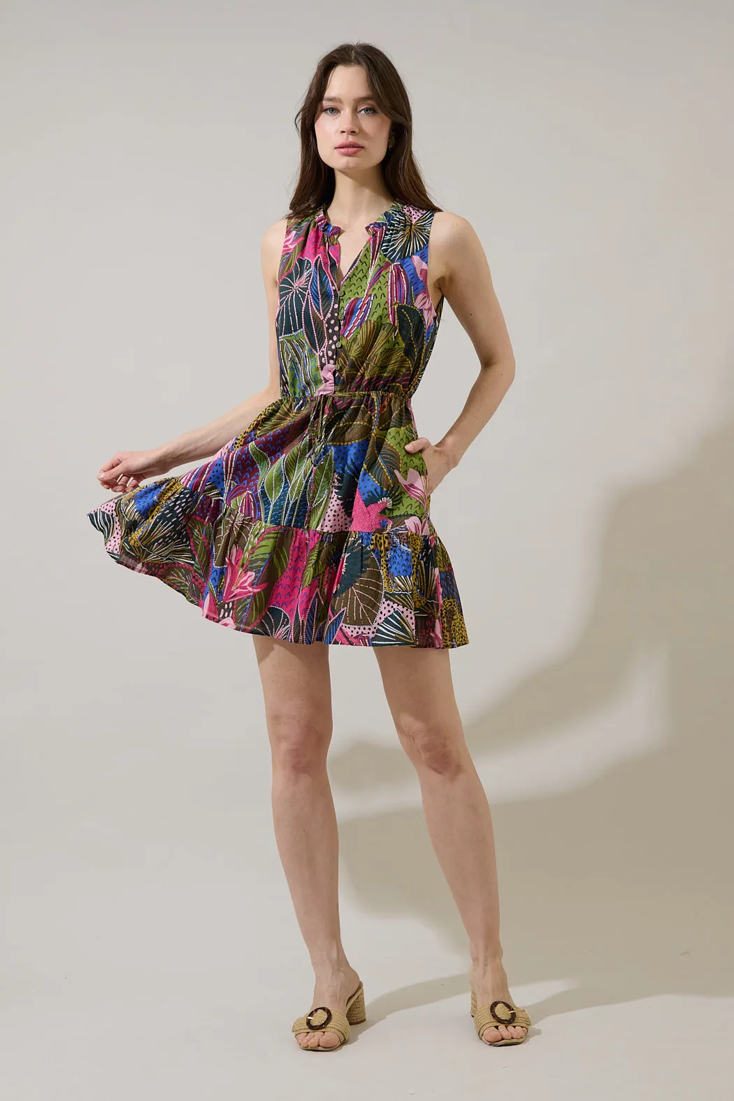 Itzel Shift Mini Dress Jenla Tropical sold by Sugarlips product image thumbnail 5