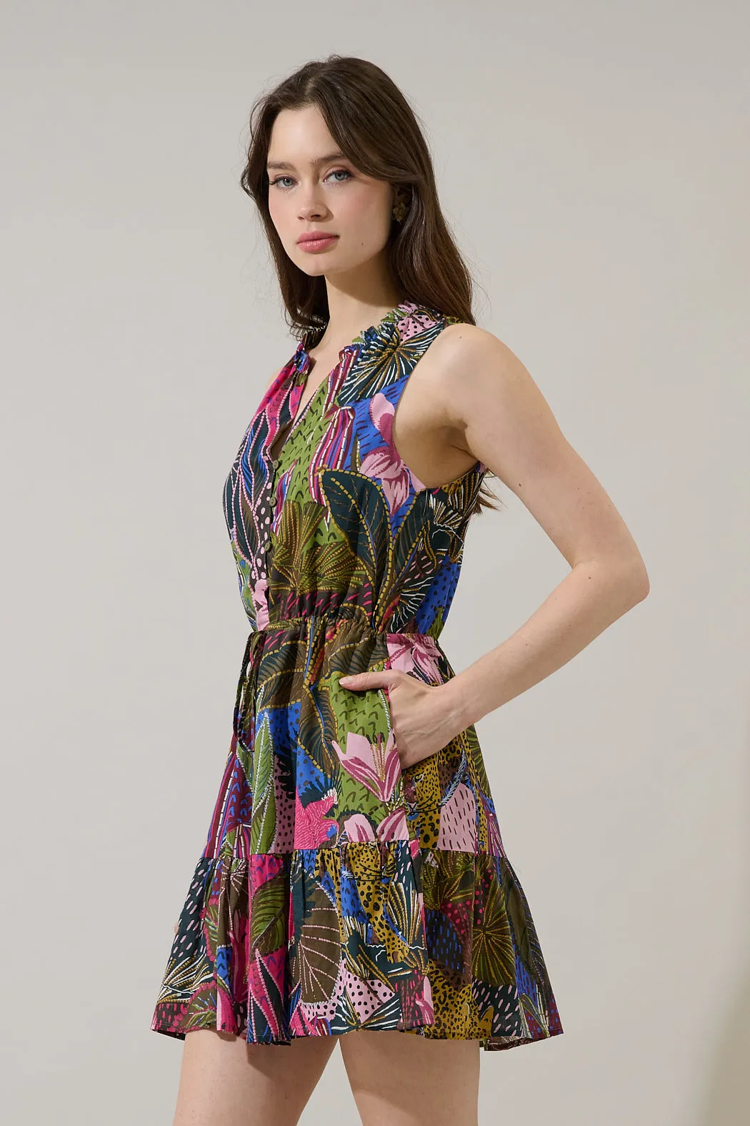 Itzel Shift Mini Dress Jenla Tropical sold by Sugarlips product image thumbnail 4