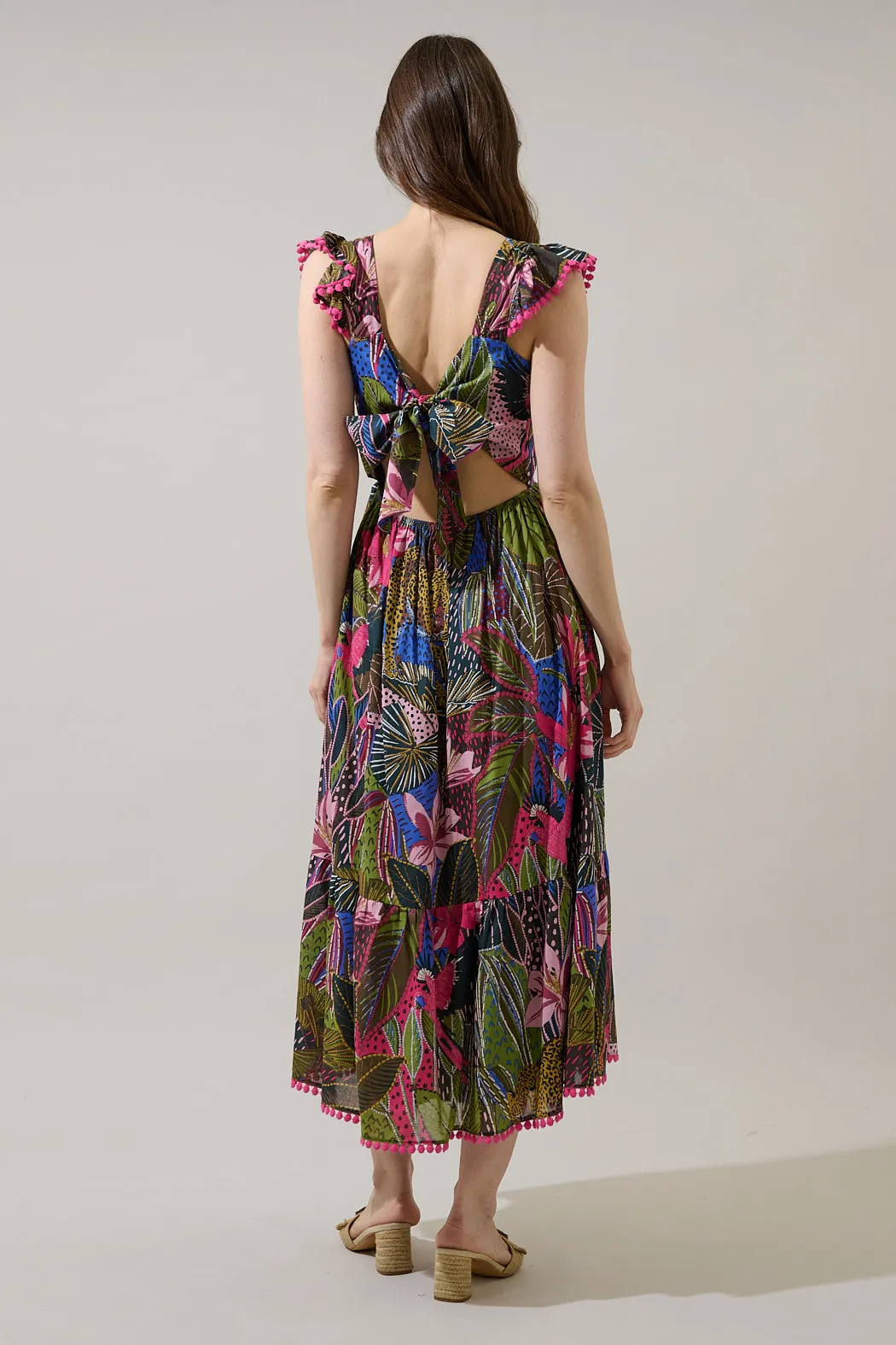 Maira Open Back Midi Dress Jenla Tropical sold by Sugarlips product image thumbnail 3