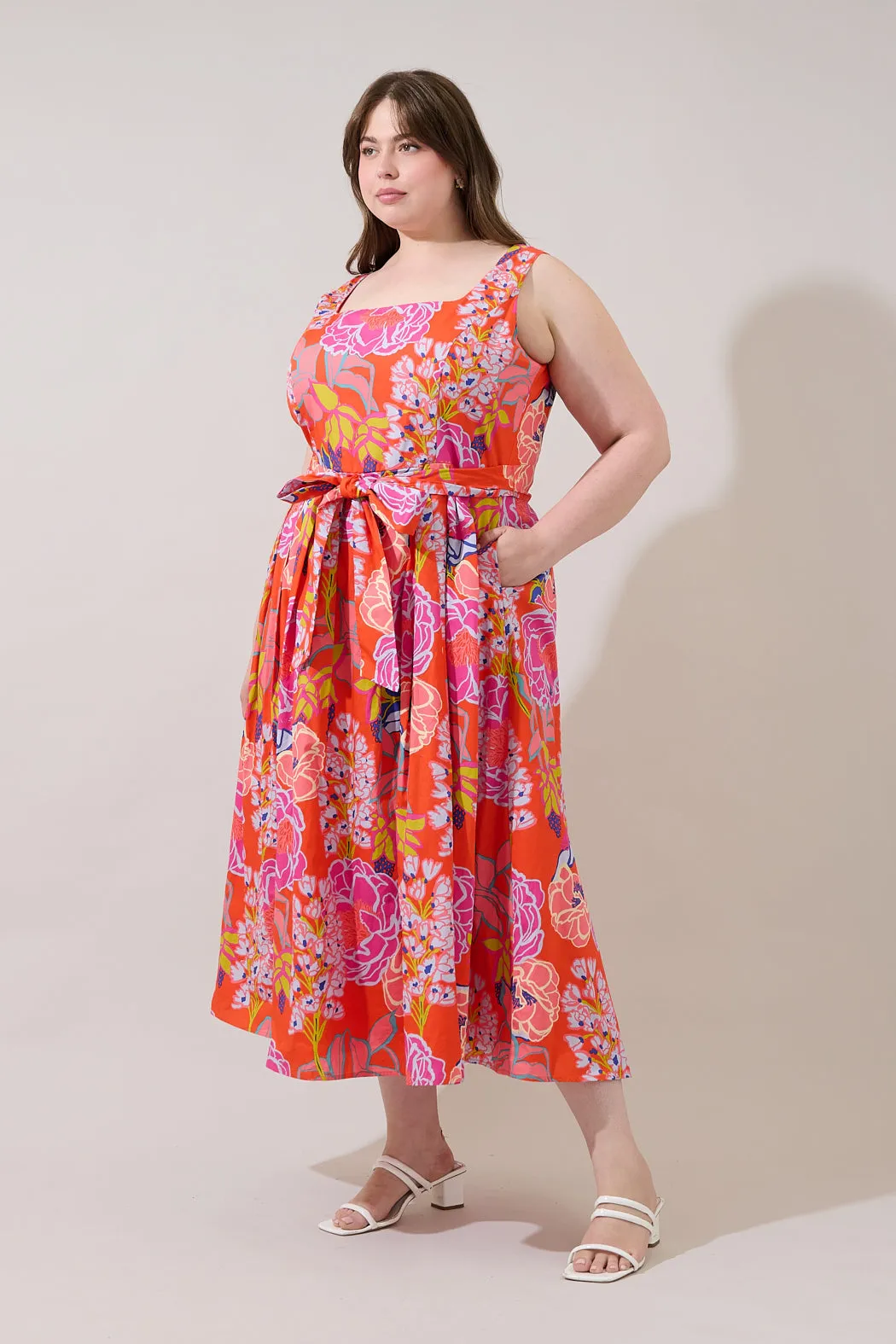 Rayen Sleeveless Midi Dress Dercy Floral Curve sold by Sugarlips product image thumbnail 3