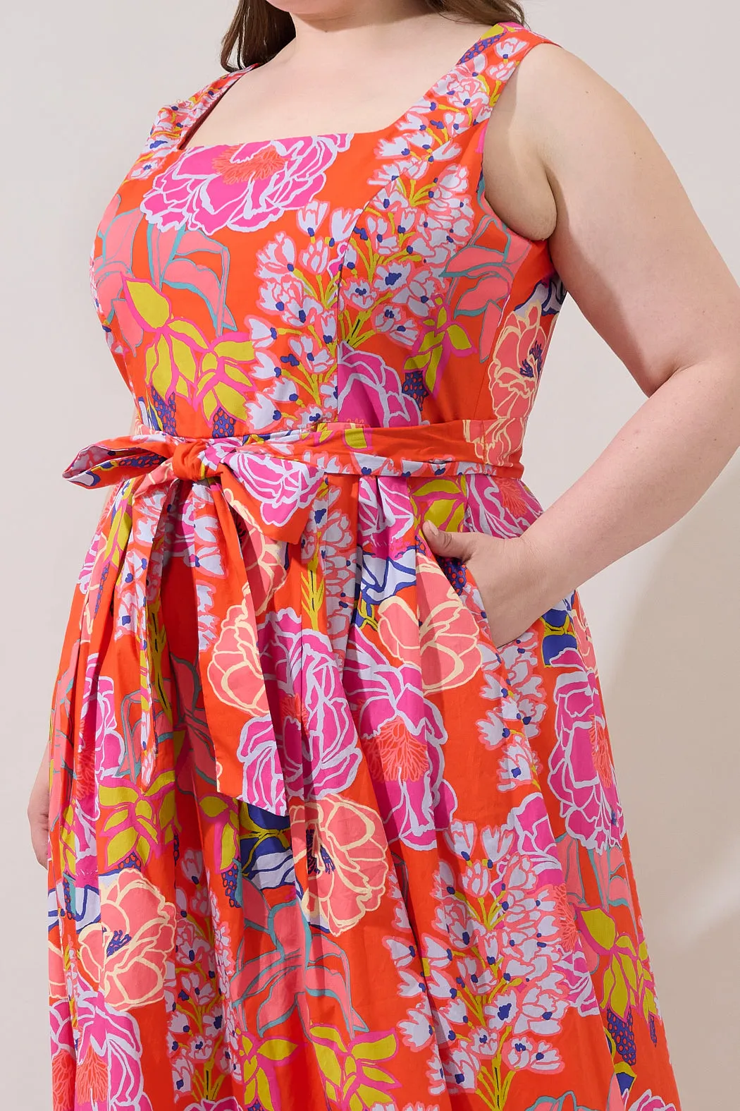 Rayen Sleeveless Midi Dress Dercy Floral Curve sold by Sugarlips product image thumbnail 5