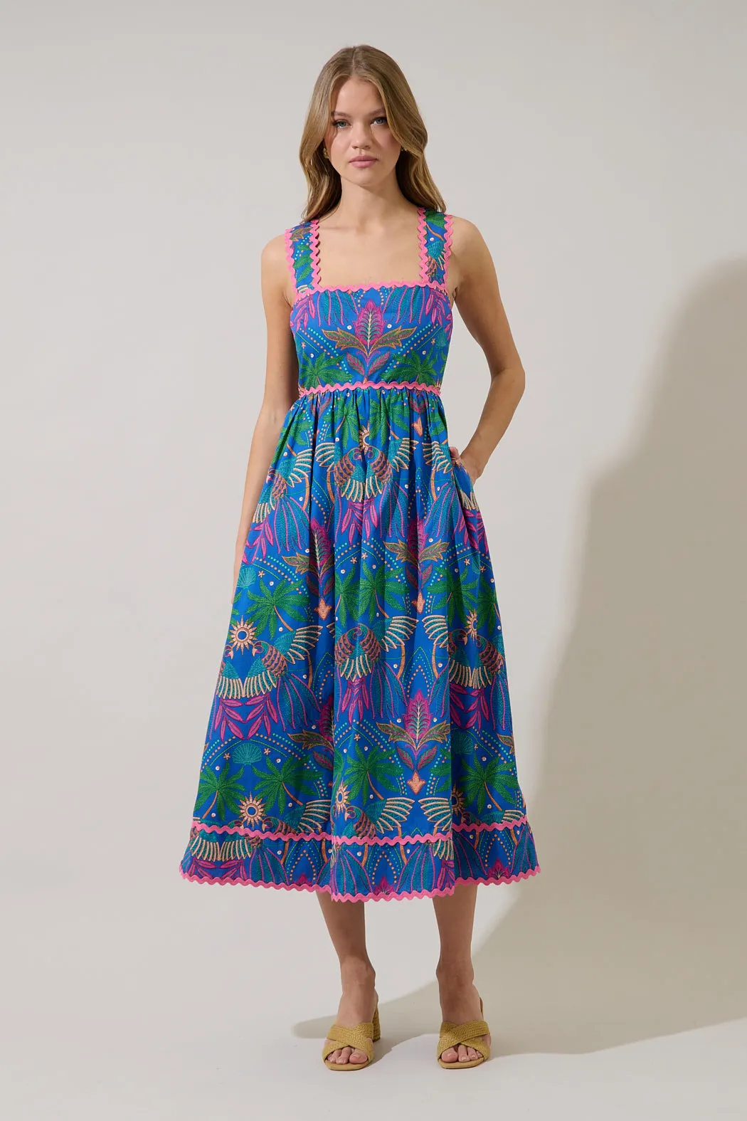 Rulley Pleated Midi Dress Yori Tropical sold by Sugarlips product image thumbnail 5