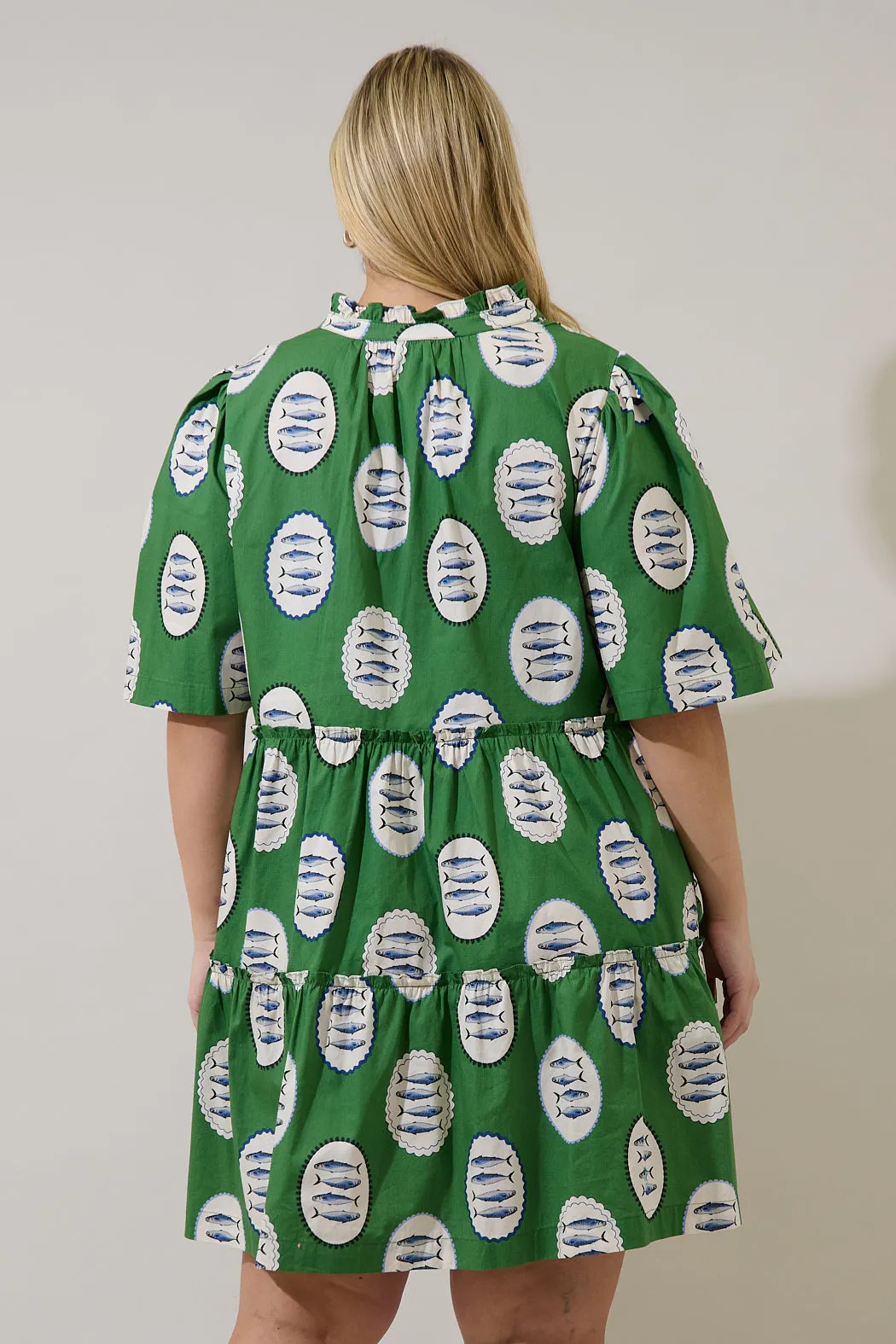 Dixie Split Neck Shift Dress Sardine Sea Curve sold by Sugarlips product image thumbnail 3