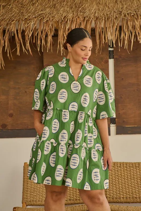 Dixie Split Neck Shift Dress Sardine Sea Curve made by Sugarlips