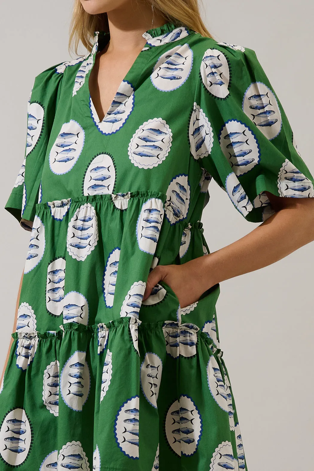 Dixie Split Neck Shift Dress Sardine Sea sold by Sugarlips product image thumbnail 5