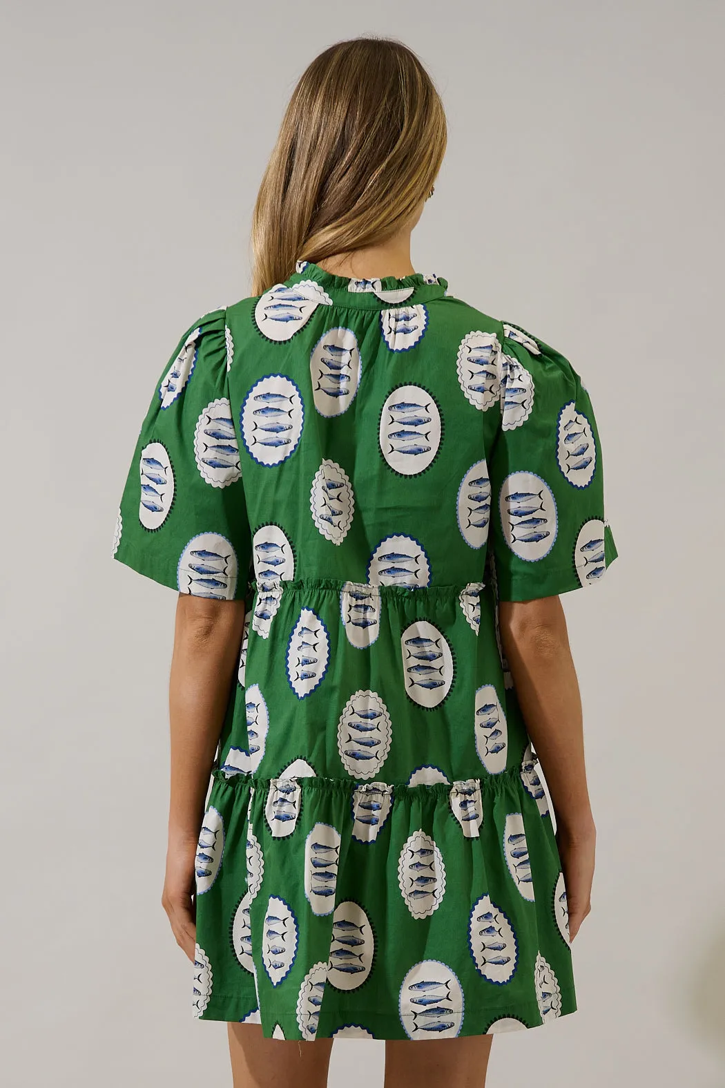 Dixie Split Neck Shift Dress Sardine Sea sold by Sugarlips product image thumbnail 2