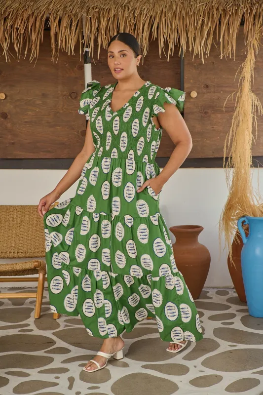 Sunfire Tiered Midi Dress Sardine Sea Curve made by Sugarlips