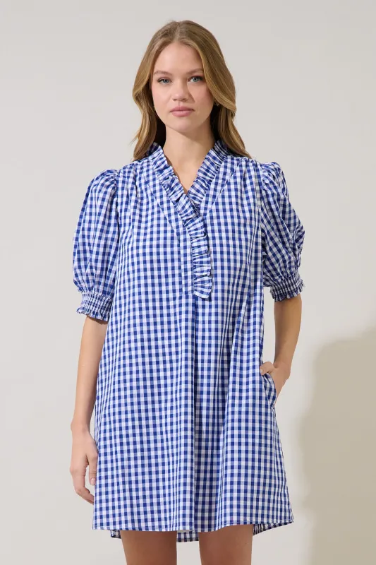 Brisla Gingham Ruffle Mini Dress made by Sugarlips