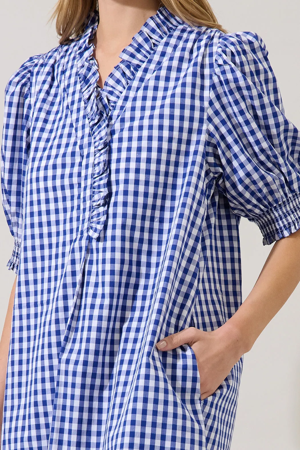 Brisla Gingham Ruffle Mini Dress sold by Sugarlips product image thumbnail 5