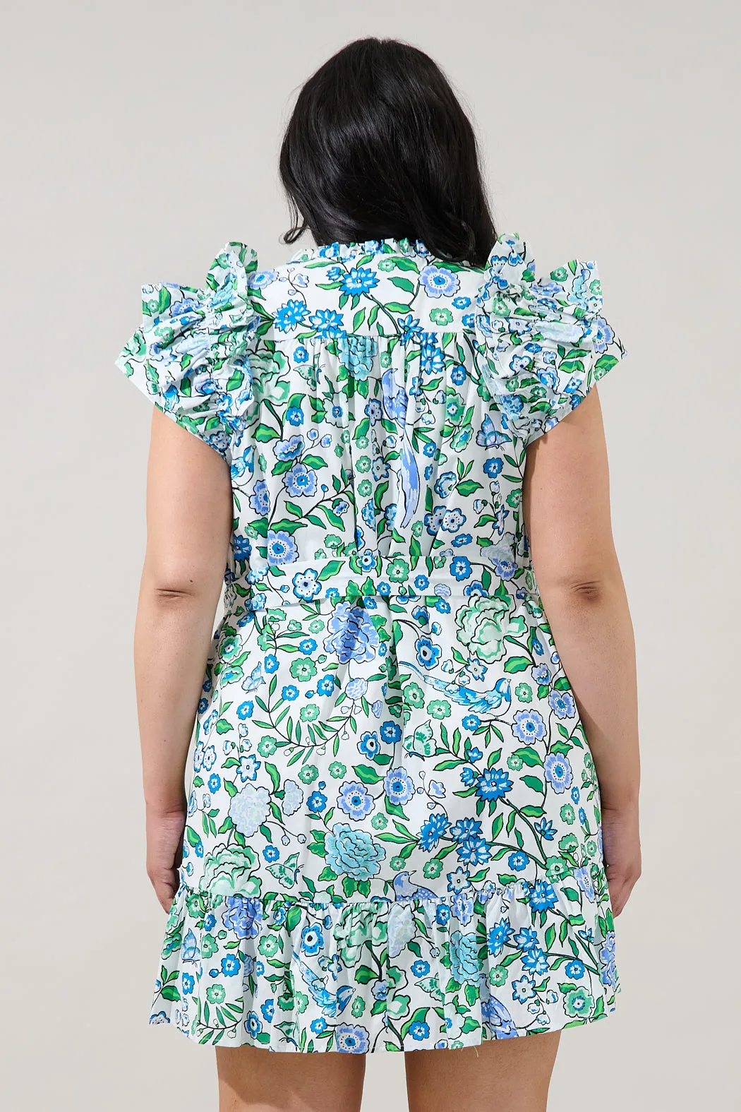 Ivona Ruffle Mini Dress Gianne Floral Curve sold by Sugarlips product image thumbnail 2