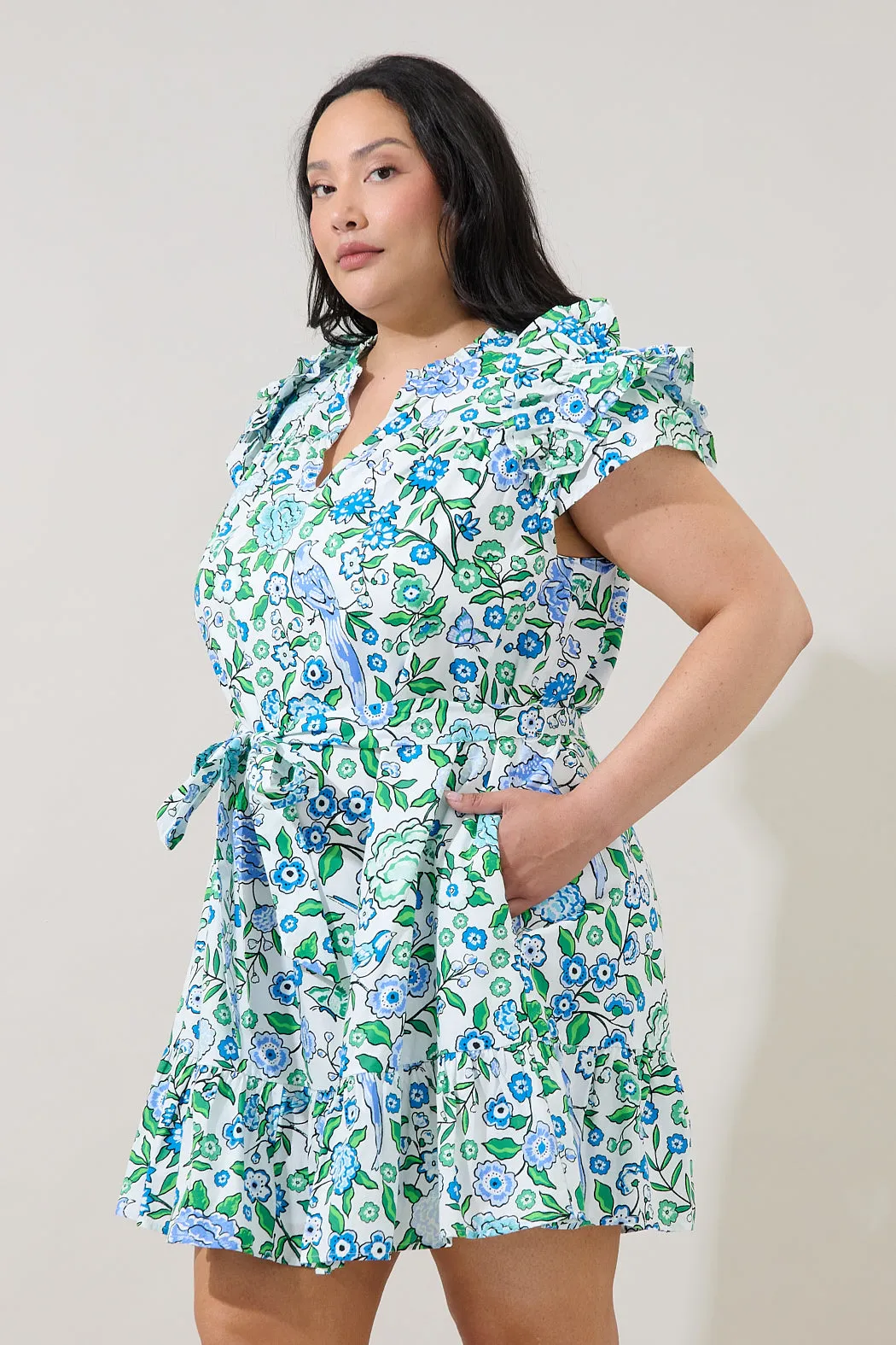 Ivona Ruffle Mini Dress Gianne Floral Curve sold by Sugarlips product image thumbnail 3