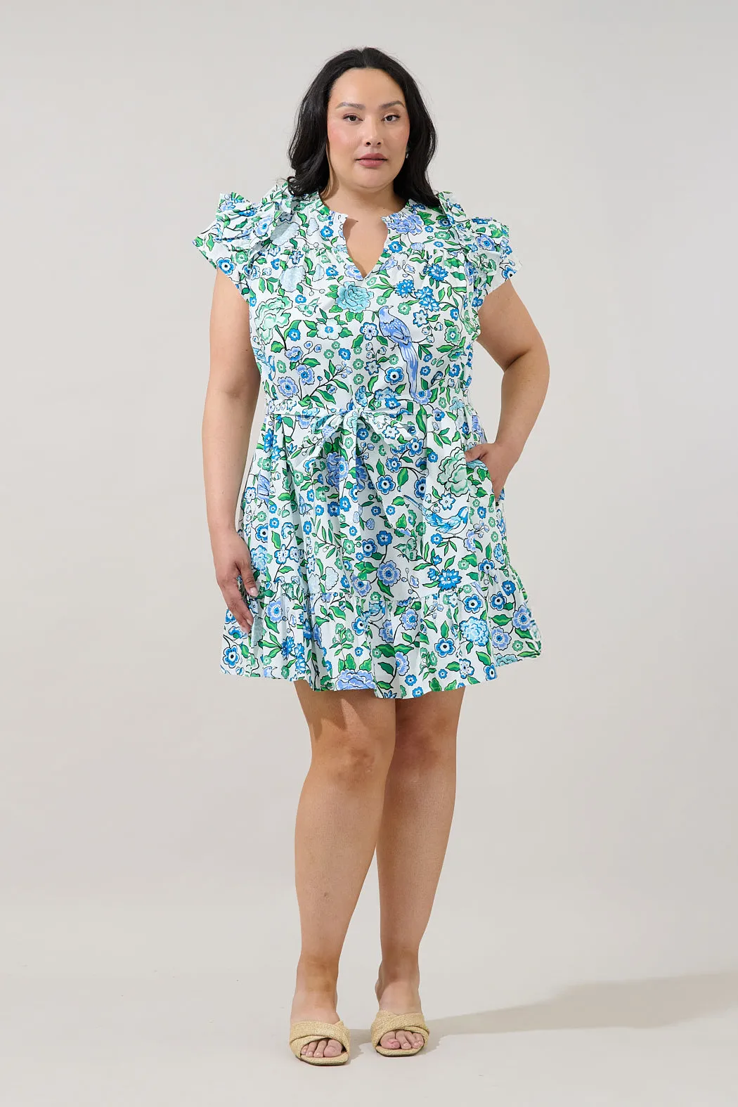 Ivona Ruffle Mini Dress Gianne Floral Curve sold by Sugarlips product image thumbnail 4