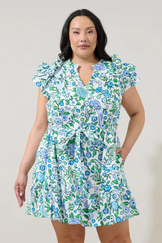 Ivona Ruffle Mini Dress Gianne Floral Curve made by Sugarlips