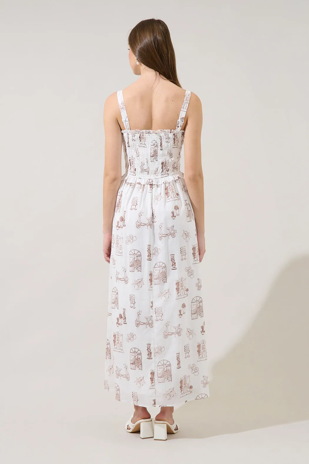 Riela Smocked Maxi Dress Toile sold by Sugarlips product image thumbnail 2