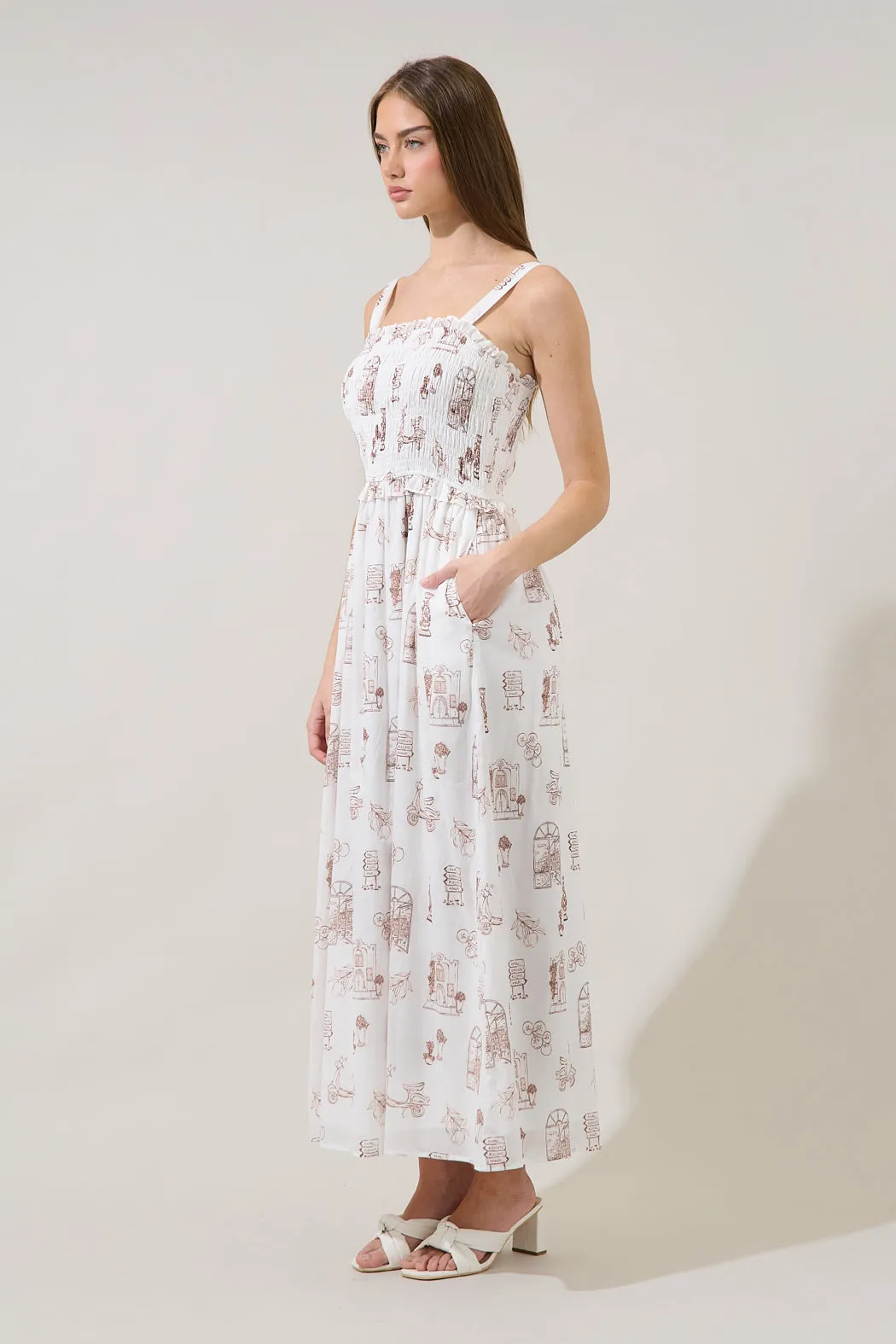 Riela Smocked Maxi Dress Toile sold by Sugarlips product image thumbnail 3