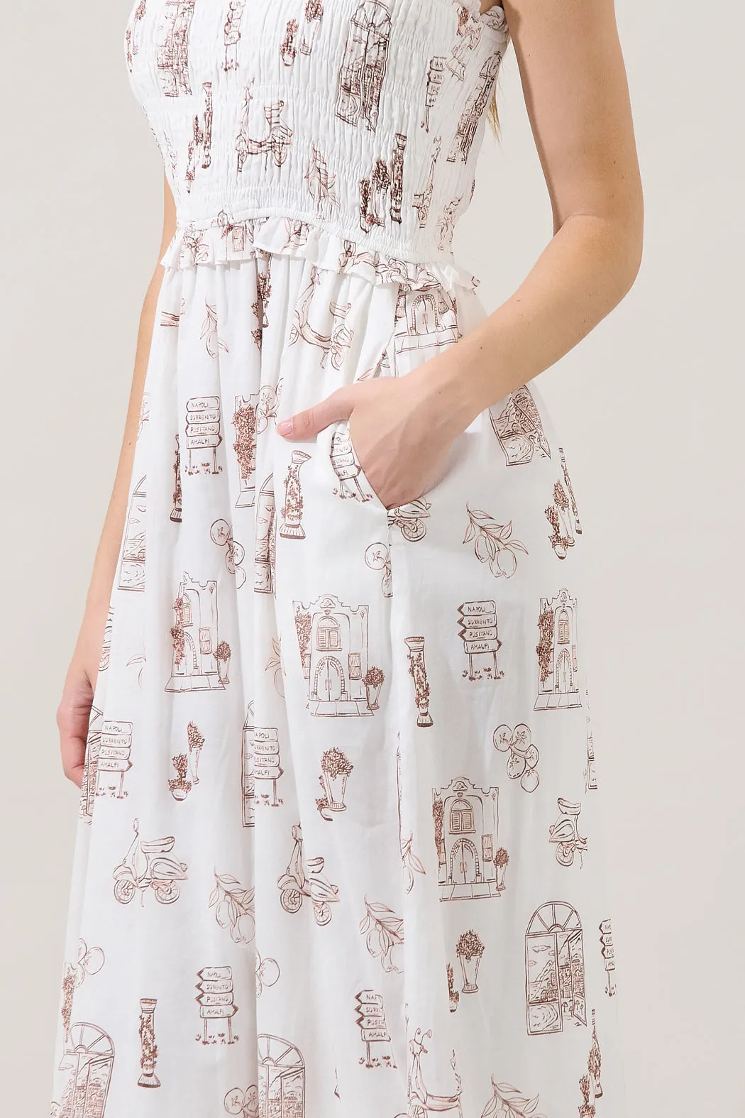 Riela Smocked Maxi Dress Toile sold by Sugarlips product image thumbnail 4
