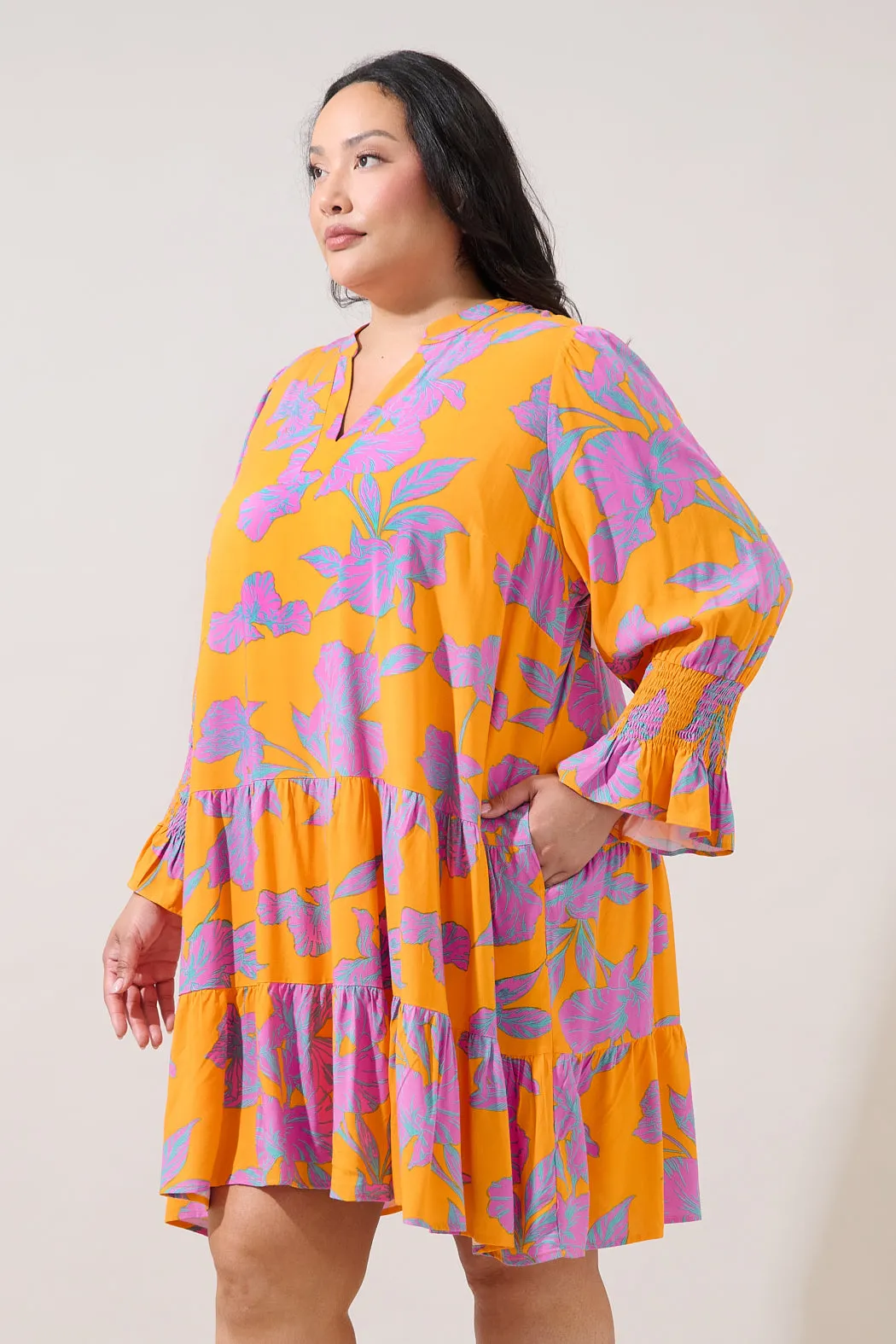 Anamy Shift Mini Dress Floral Curve sold by Sugarlips product image thumbnail 3