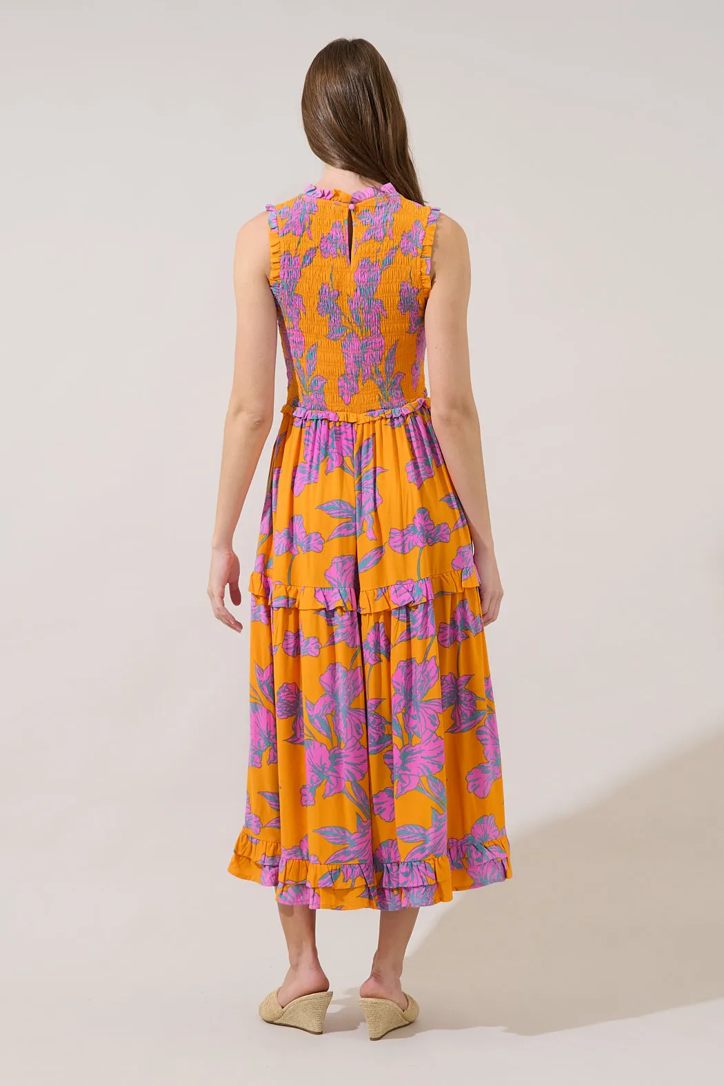 Kathia Smocked Midi Dress Floral sold by Sugarlips product image thumbnail 2