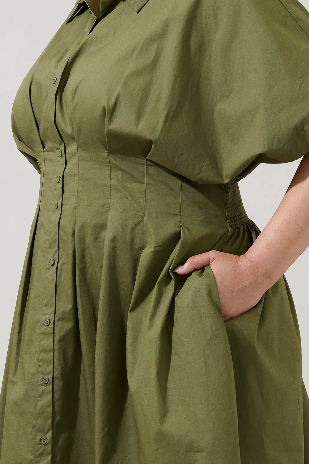 Alix Button Down Mini Dress Curve sold by Sugarlips product image thumbnail 5