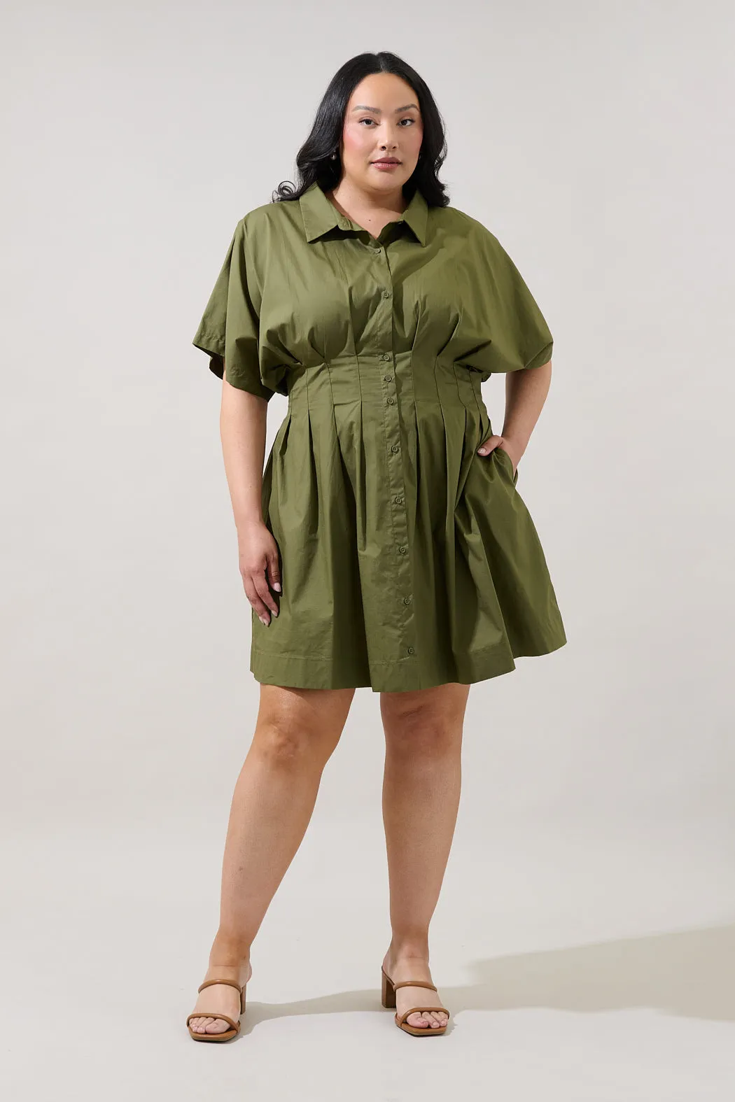 Alix Button Down Mini Dress Curve sold by Sugarlips product image thumbnail 4