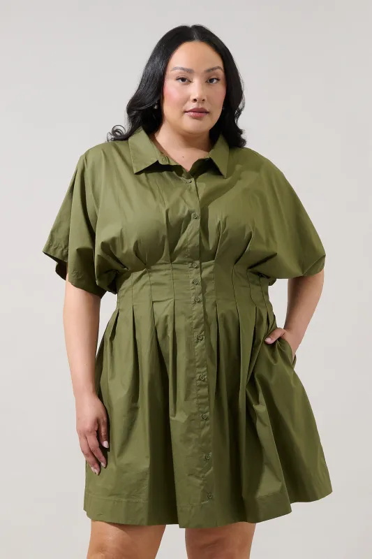Alix Button Down Mini Dress Curve made by Sugarlips
