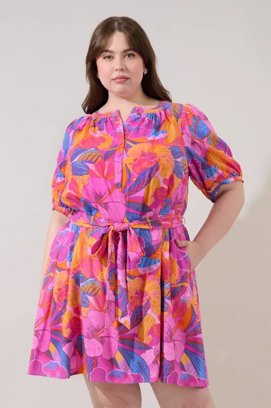 Samrie Shift Mini Dress Chelsy Floral Curve made by Sugarlips