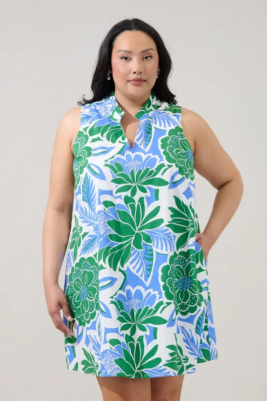 Kelsia Sleeveless Shift Mini Dress Diviny Tropical Curve made by Sugarlips