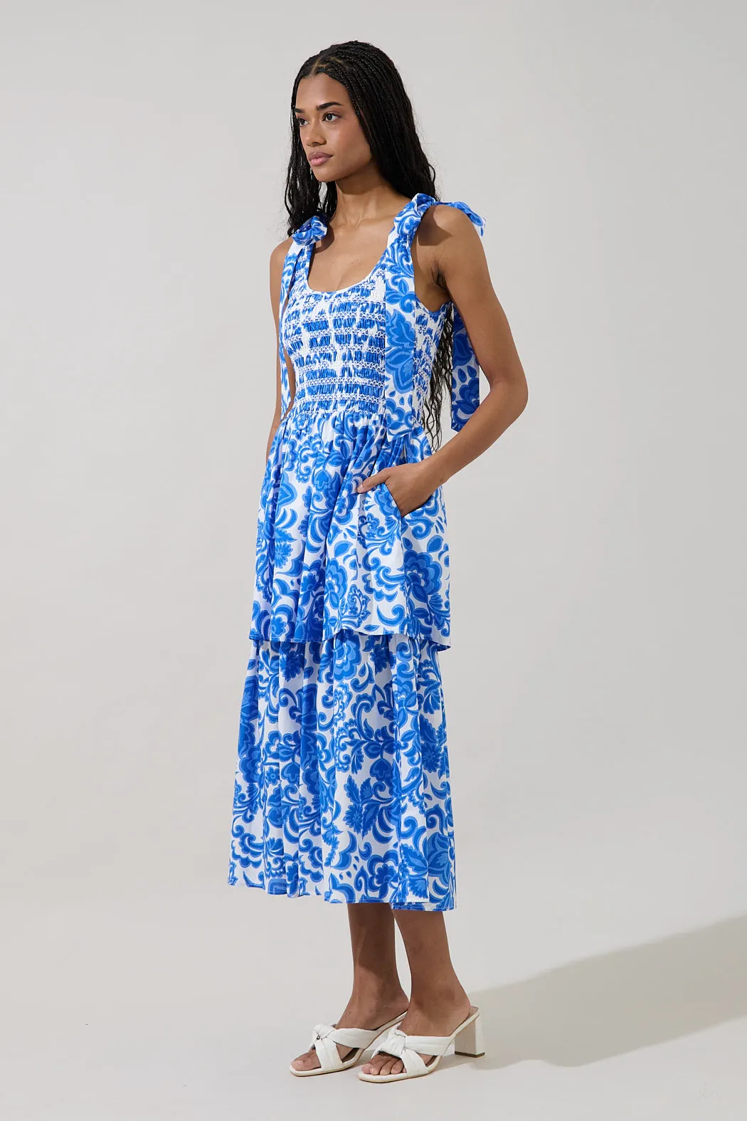 Kasia Smocked Midi Dress Magee Floral sold by Sugarlips product image thumbnail 3