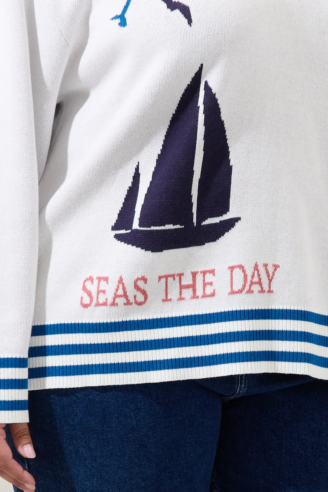 Sea Shore Ribbed Knit Sweater Curve sold by Sugarlips product image thumbnail 5