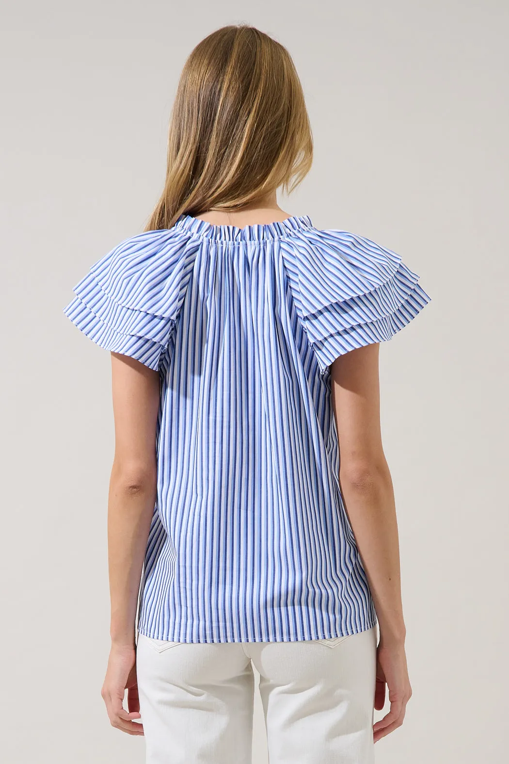 Hita Ruffle Top Messa Stripe sold by Sugarlips product image thumbnail 2