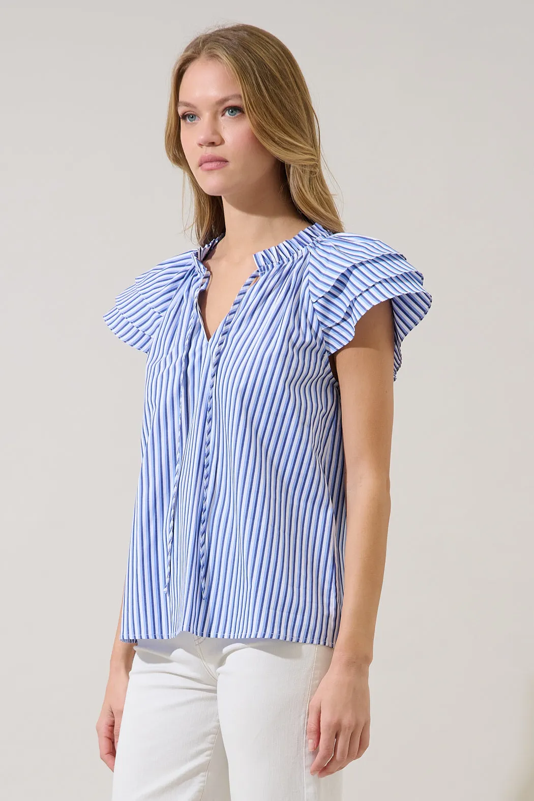 Hita Ruffle Top Messa Stripe sold by Sugarlips product image thumbnail 3