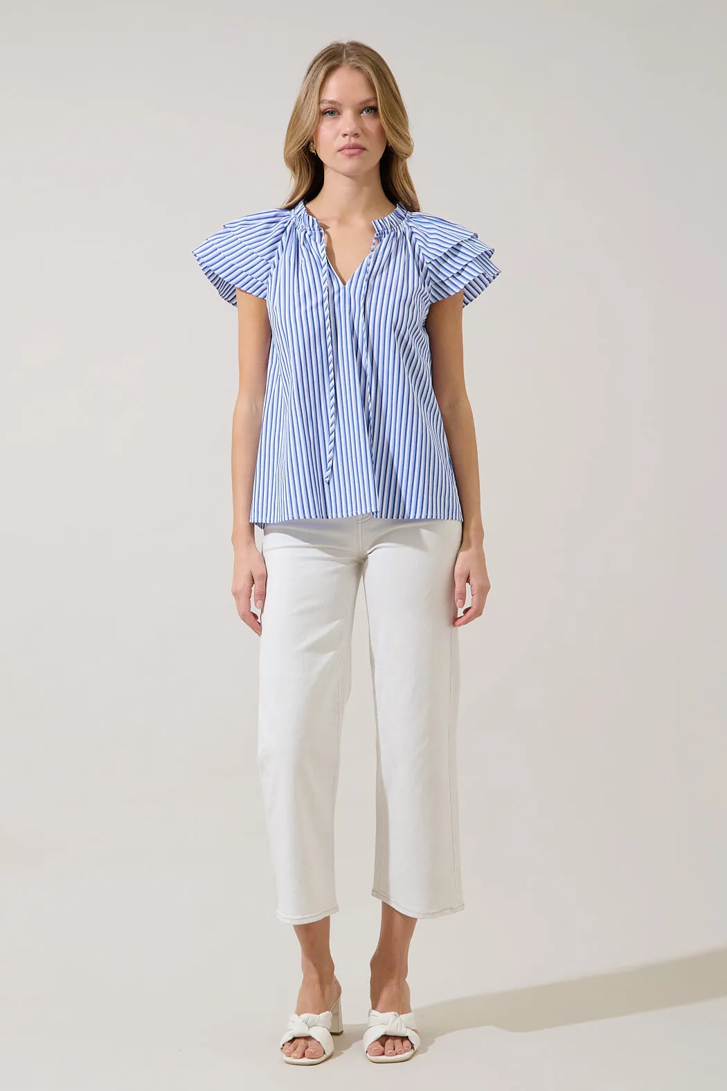 Hita Ruffle Top Messa Stripe sold by Sugarlips product image thumbnail 4