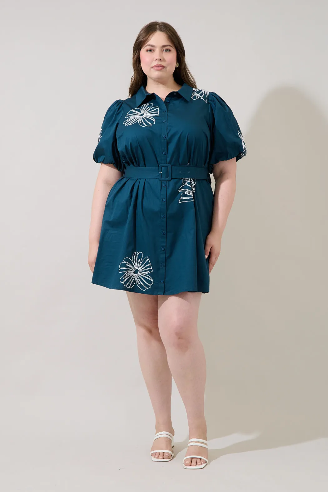 Aurely Embroidery Shirt Mini Dress Curve sold by Sugarlips product image thumbnail 4