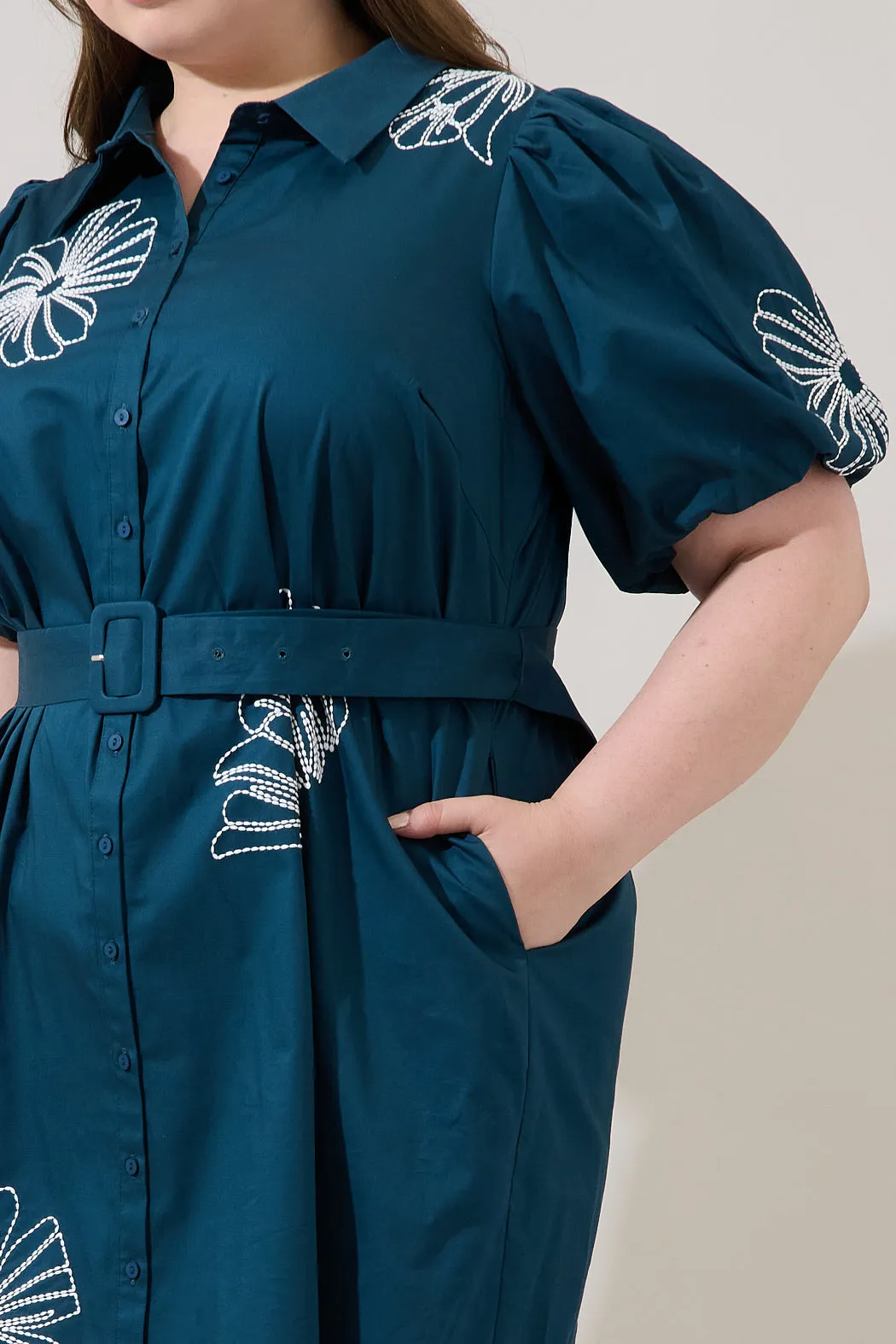 Aurely Embroidery Shirt Mini Dress Curve sold by Sugarlips product image thumbnail 5