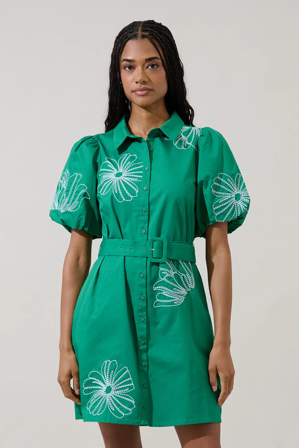 Aurely Embroidery Shirt Mini Dress sold by Sugarlips product image thumbnail 5