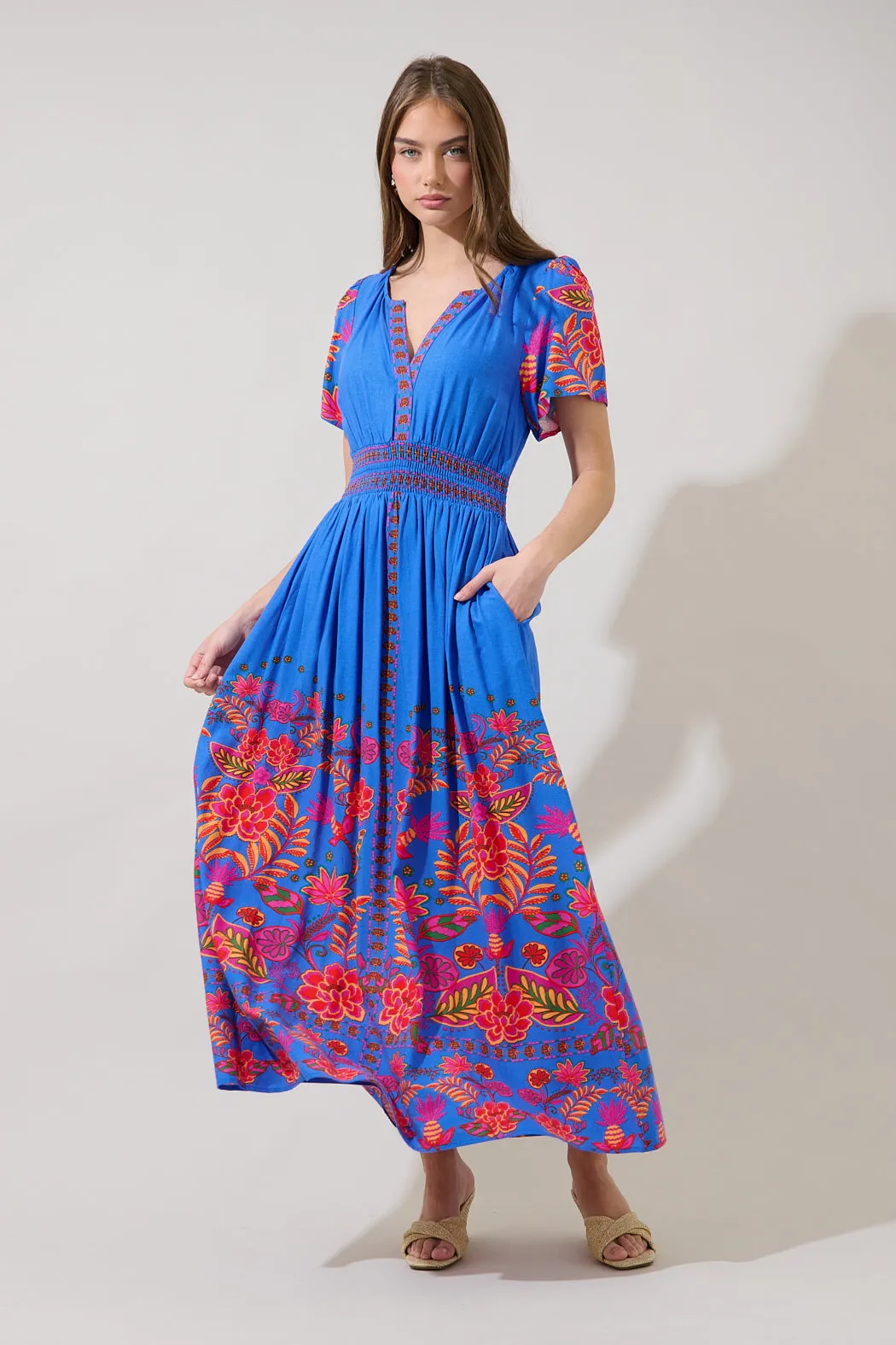 Velsia Smocked Maxi Dress Keizer Floral sold by Sugarlips product image thumbnail 5