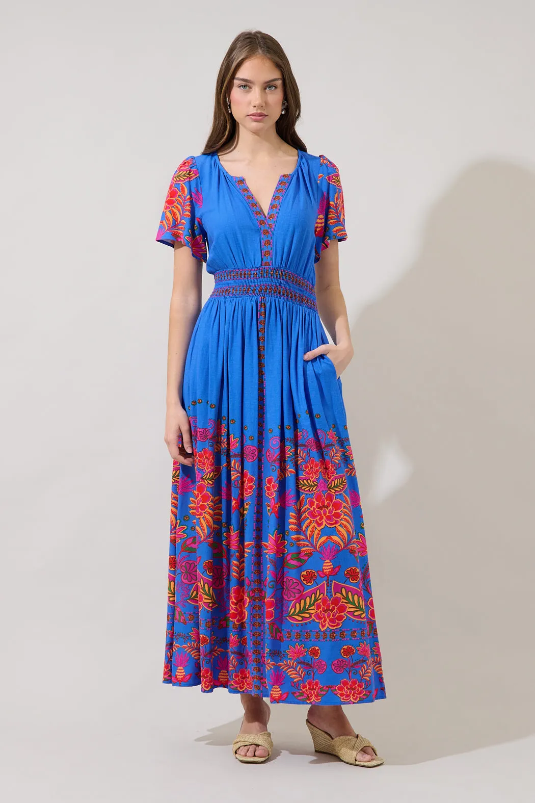 Velsia Smocked Maxi Dress Keizer Floral sold by Sugarlips product image thumbnail 2