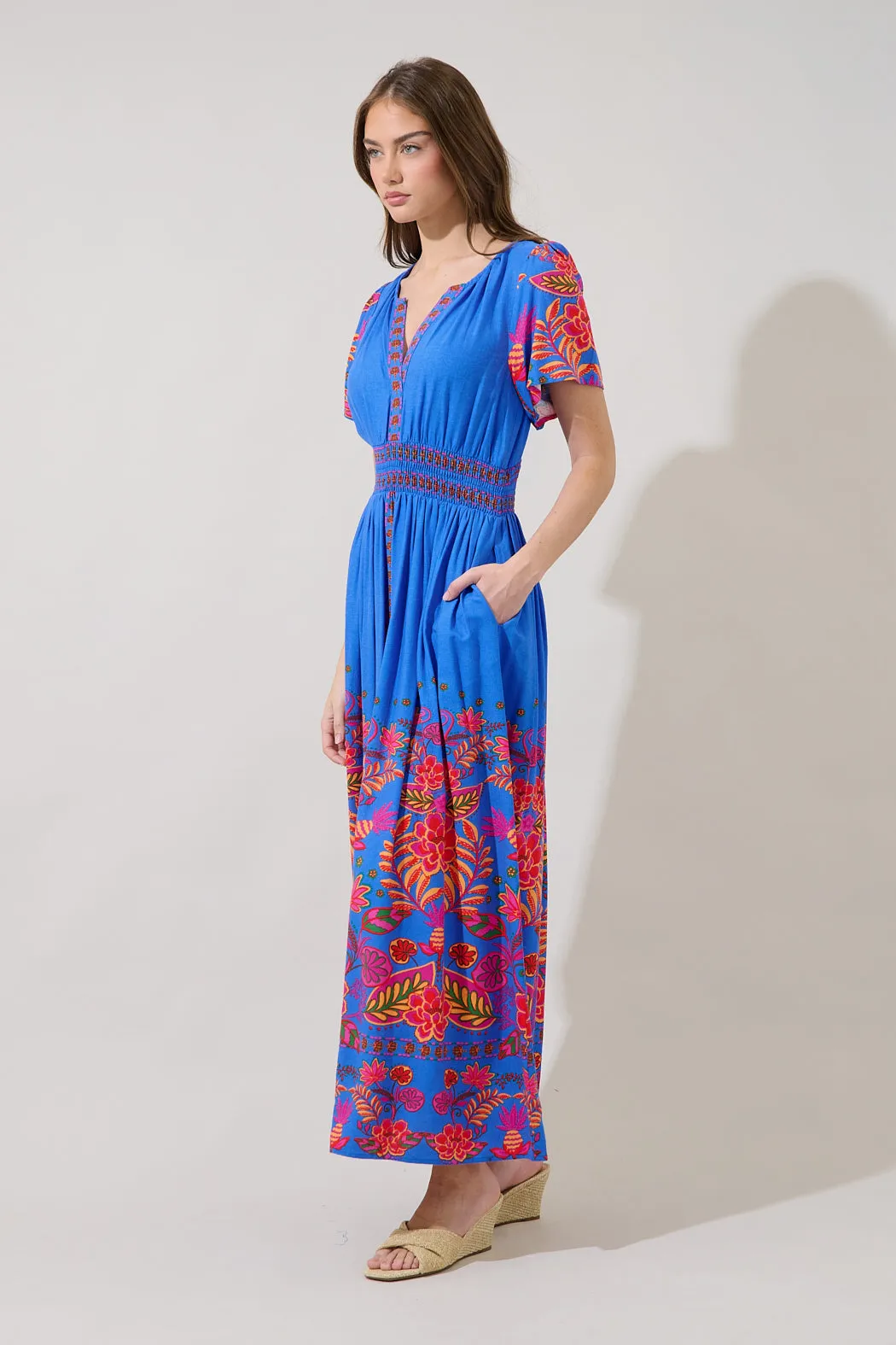 Velsia Smocked Maxi Dress Keizer Floral sold by Sugarlips product image thumbnail 4