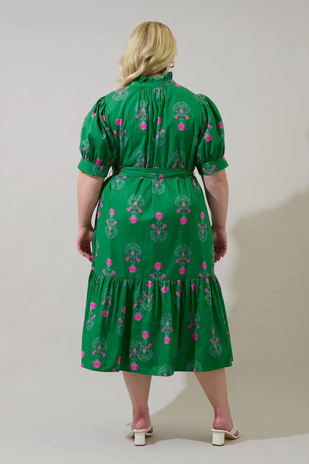 Giles Button Up Midi Dress Saura Floral Curve sold by Sugarlips product image thumbnail 2
