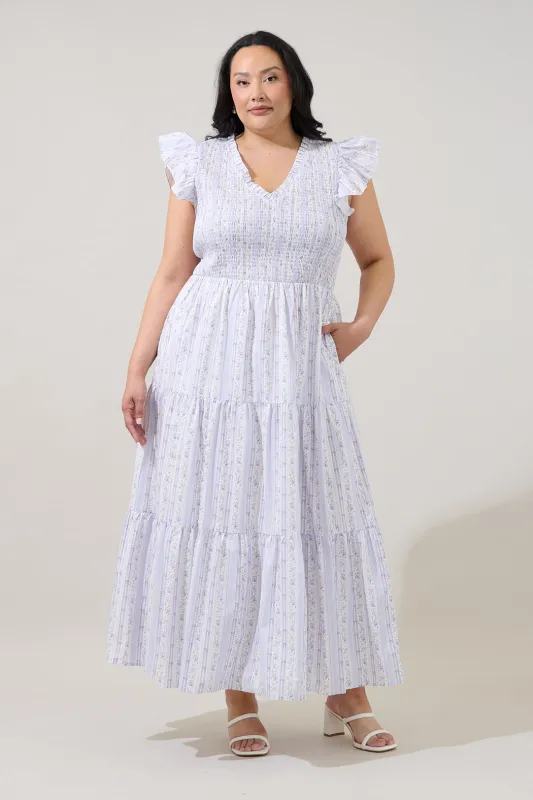 Sunfire Tiered Midi Dress Madale Floral Curve made by Sugarlips