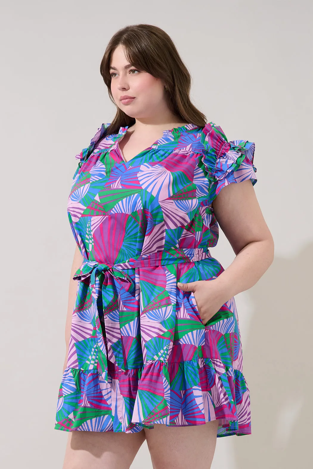 Ivona Ruffle Mini Dress Tropical Curve sold by Sugarlips product image thumbnail 3