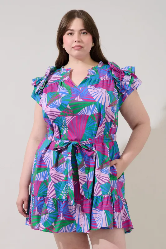 Ivona Ruffle Mini Dress Tropical Curve made by Sugarlips