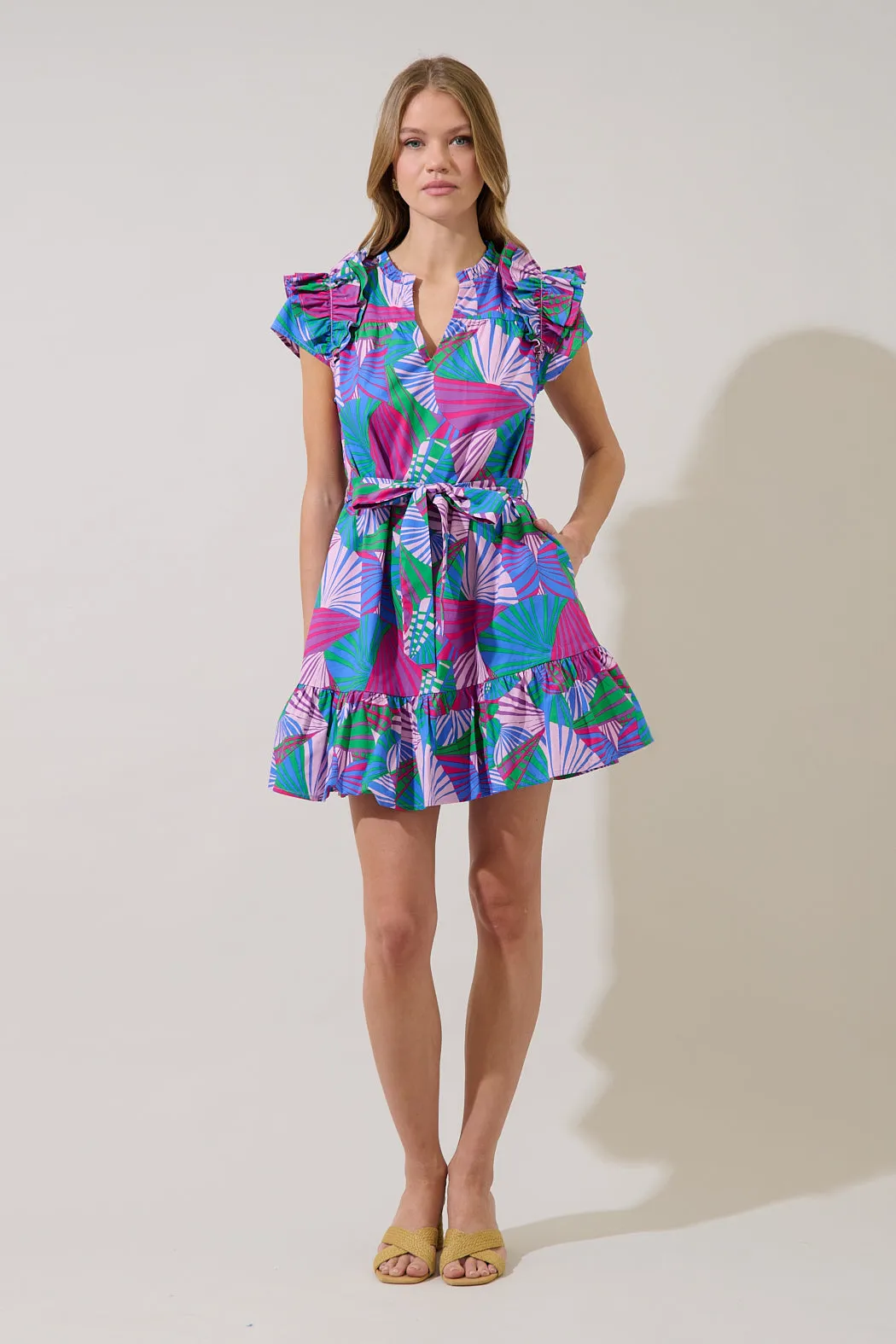 Ivona Ruffle Mini Dress Tropical sold by Sugarlips product image thumbnail 4